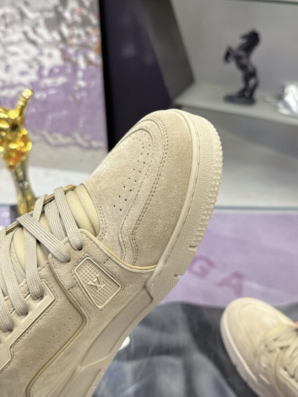 Louis Vuitton LV Trainer Maxi Sand & Oatmeal Suede Sneakers