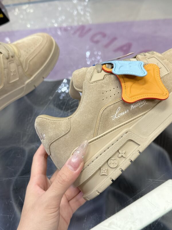 Louis Vuitton LV Trainer Maxi Sand & Oatmeal Suede Sneakers