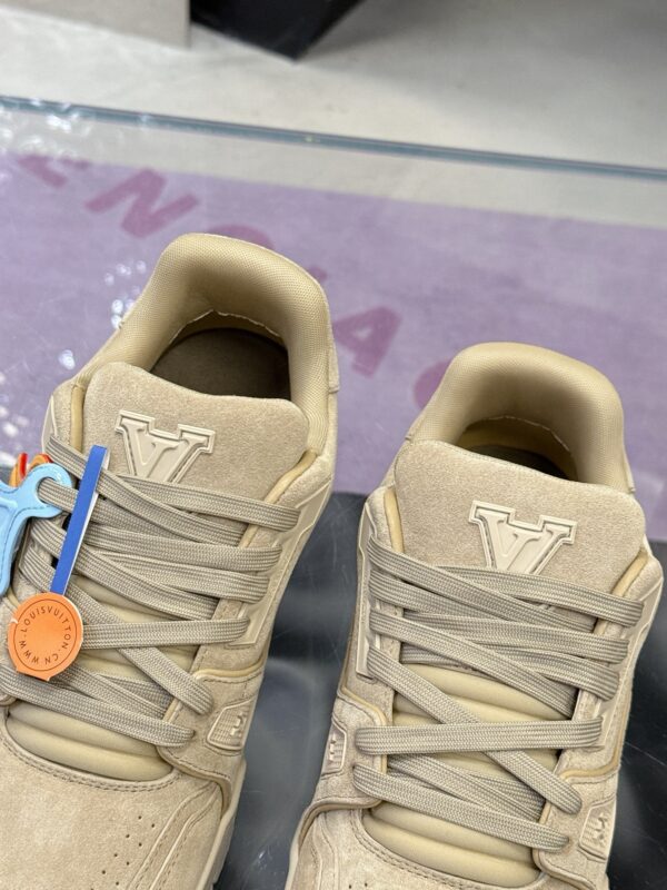 Louis Vuitton LV Trainer Maxi Sand & Oatmeal Suede Sneakers