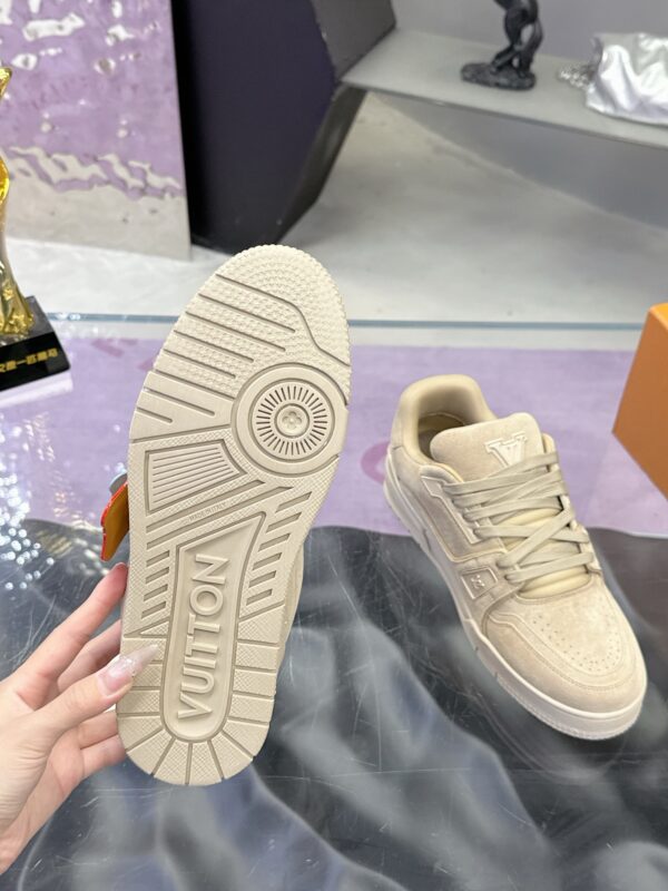 Louis Vuitton LV Trainer Maxi Sand & Oatmeal Suede Sneakers