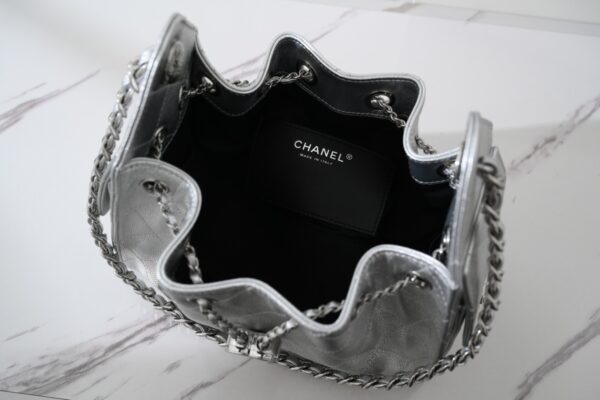 sy_no_71E5BC50DFEF7589213A8653BAC02C05_6 Chanel 26C Metallic Silver Caviar Calfskin Mini 25 Bag (Quilted Chain Bag / Shoulder Bag)
