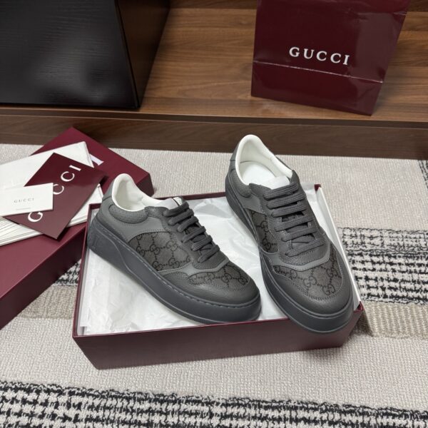 sy_no_72BA07CFC964C3A28C2F71812E2E0063_1 Gucci Re-Web Sneaker in Dark Grey GG Canvas & Leather