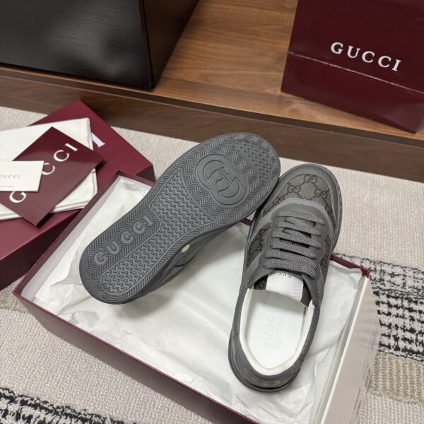 sy_no_72BA07CFC964C3A28C2F71812E2E0063_6 Gucci Re-Web Sneaker in Dark Grey GG Canvas & Leather