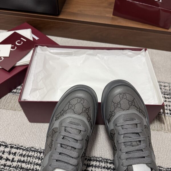 sy_no_72BA07CFC964C3A28C2F71812E2E0063_7 Gucci Re-Web Sneaker in Dark Grey GG Canvas & Leather