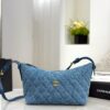 sy_no_72F6B63DEF3D6B08A0E230821ED8A471_0 Washed Denim Double-C Zipper Hobo Bag