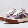 sy_no_73224DCE7DBBF62EF43F7F88DE8CE318_3 Louis Vuitton LV Groovy Purple & Beige Woven Damier Chunky Sneakers