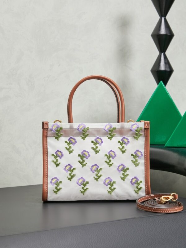 sy_no_74BA19E975027E4BF8F19C6707F2A42C_2 New Miu Miu Fashionable Floral-Embroidered Mesh Tote Bag