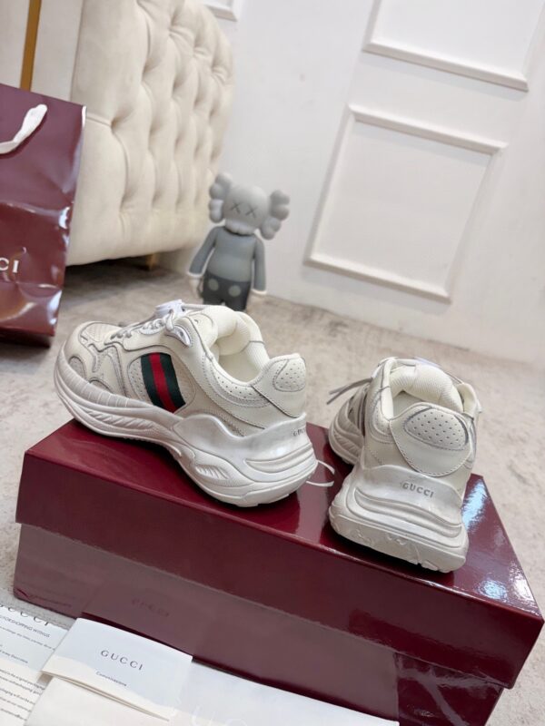 sy_no_758D454E6C3BE47B59908BDFA1652049_2 Gucci Tech/Retro Runner Sneaker in Off-White Leather with Web Stripe