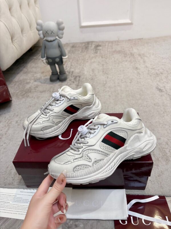 sy_no_758D454E6C3BE47B59908BDFA1652049_3 Gucci Tech/Retro Runner Sneaker in Off-White Leather with Web Stripe