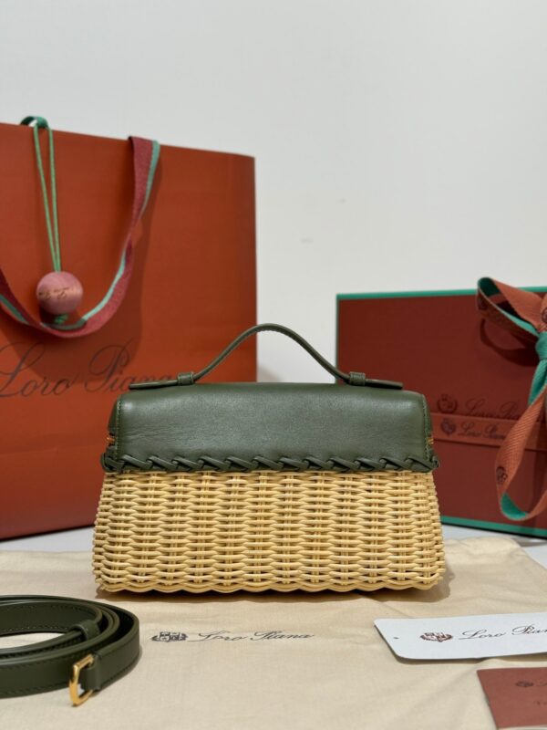 Loro Piana Extra Pocket L19 – Woven Leather Bag (Green)