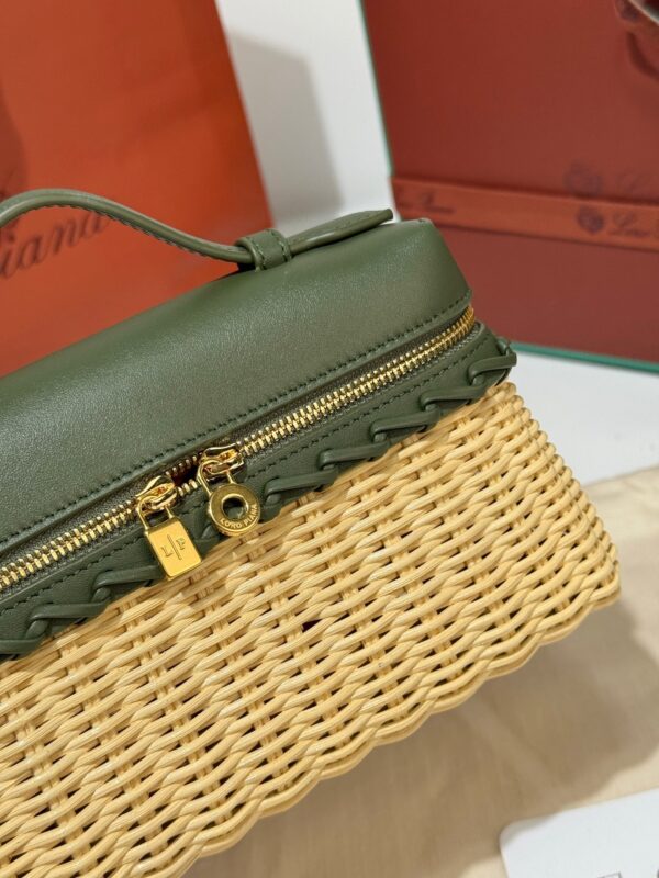 Loro Piana Extra Pocket L19 – Woven Leather Bag (Green)