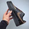 Nike Air Force 1 Low Custom – Black / Monogram Pattern & Metallic Chain Sneakers