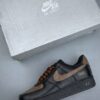 Nike Air Force 1 Low Custom – Black / Monogram Pattern & Metallic Chain Sneakers