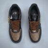 Nike Air Force 1 Low Custom – Black / Monogram Pattern & Metallic Chain Sneakers