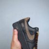Nike Air Force 1 Low Custom – Black / Monogram Pattern & Metallic Chain Sneakers