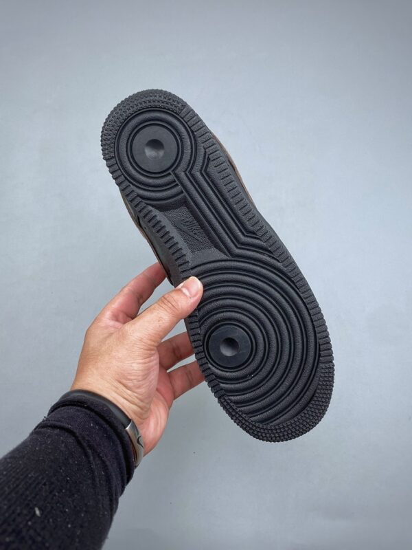 Nike Air Force 1 Low Custom – Black / Monogram Pattern & Metallic Chain Sneakers