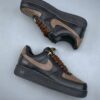 Nike Air Force 1 Low Custom – Black / Monogram Pattern & Metallic Chain Sneakers