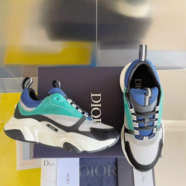 Royal Blue, Mint Green & Cement Grey B22 Retro Chunky Sneakers