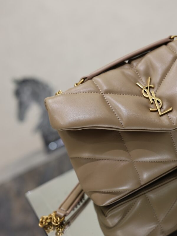 YSL Loulou Mini Double-Chain Bag – Khaki Lambskin