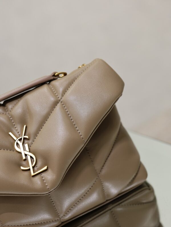 YSL Loulou Mini Double-Chain Bag – Khaki Lambskin