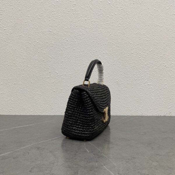 sy_no_7830124E9A1DEF584E68C5E33D32B35E_1 Triomphe Kelly Bag – Black Woven Raffia