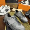 sy_no_798823F0030A69E6C19D44A289899F2F_2 Gray & Black Monogram-Inspired Mesh Running Sneakers