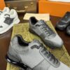 sy_no_798823F0030A69E6C19D44A289899F2F_4 Gray & Black Monogram-Inspired Mesh Running Sneakers