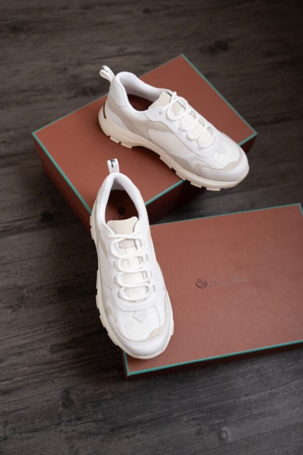 Loro Piana Weekend Walk Suede Sneakers in Warm White