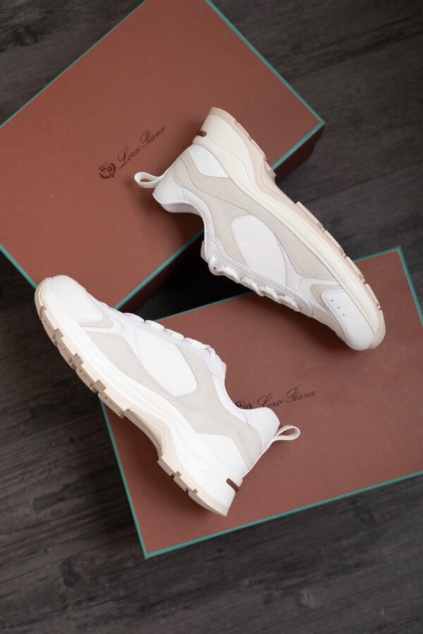 Loro Piana Weekend Walk Suede Sneakers in Warm White
