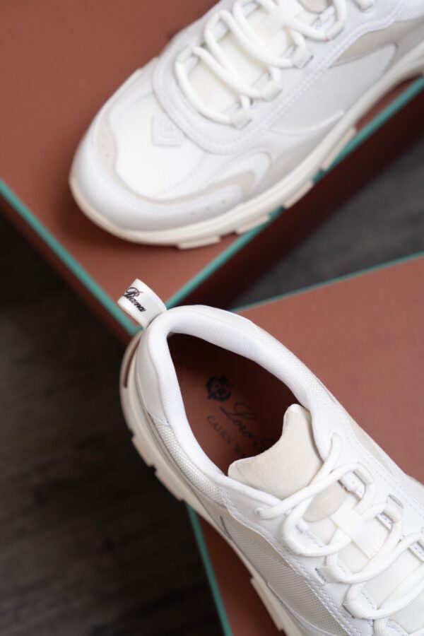 Loro Piana Weekend Walk Suede Sneakers in Warm White