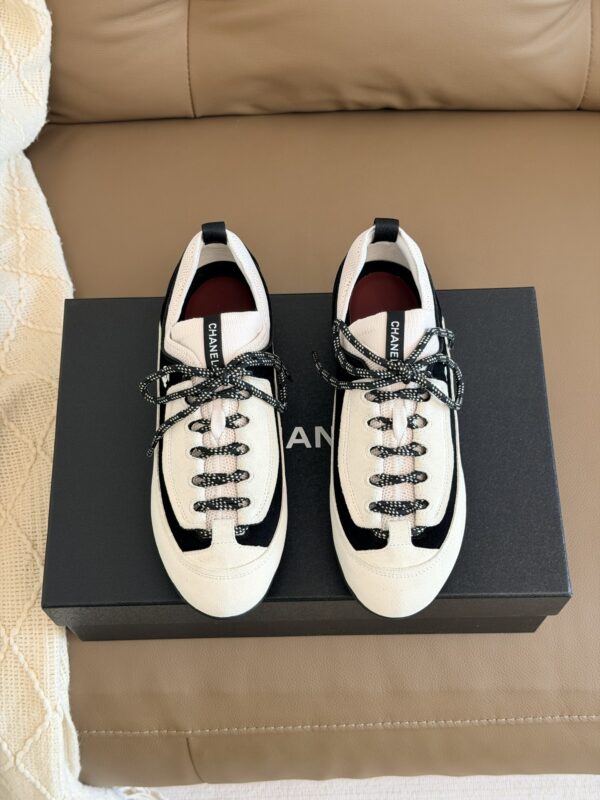 Chanel Retro Running Sneakers in Beige & Black