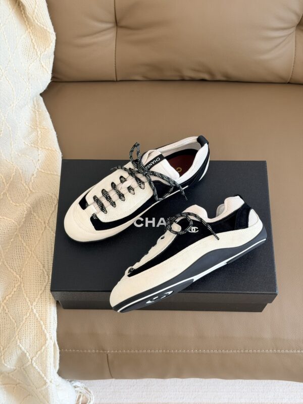 Chanel Retro Running Sneakers in Beige & Black