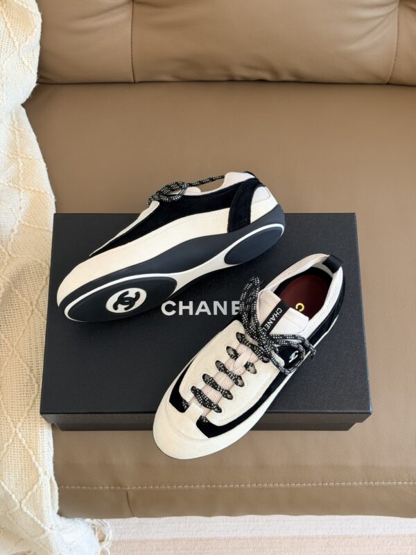 Chanel Retro Running Sneakers in Beige & Black