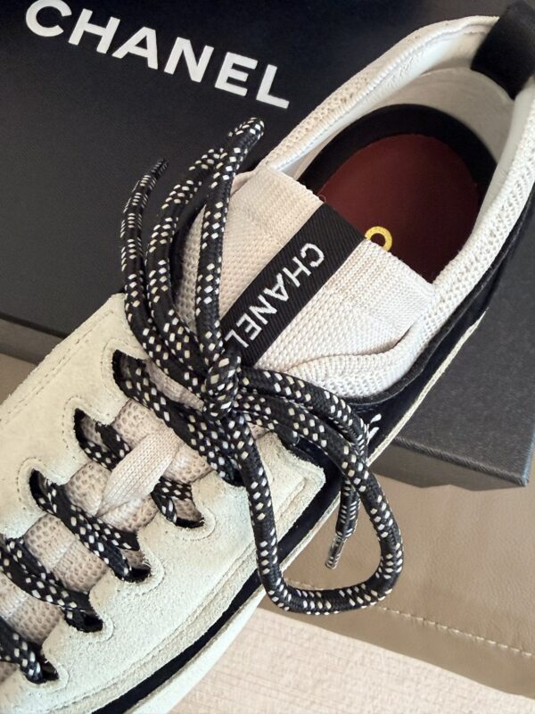Chanel Retro Running Sneakers in Beige & Black