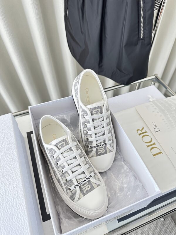 sy_no_79ECCD5DD077DB26CAA414E327566305_2 Dior Walk'n'Dior Platform Grey Oblique Embroidered Canvas Sneakers