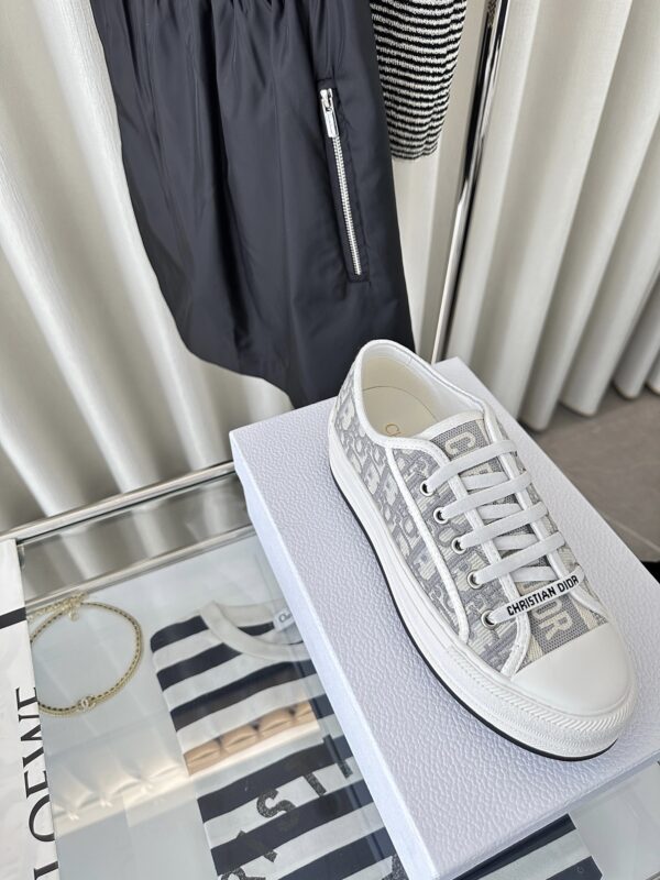 sy_no_79ECCD5DD077DB26CAA414E327566305_5 Dior Walk'n'Dior Platform Grey Oblique Embroidered Canvas Sneakers