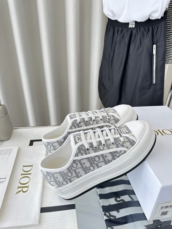 sy_no_79ECCD5DD077DB26CAA414E327566305_6 Dior Walk'n'Dior Platform Grey Oblique Embroidered Canvas Sneakers