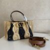 sy_no_7A3186B27EE2AA5402AC20E4F0B8167C_0 Valentino Spring/Summer 2026 Raffia Woven Tote Bag – Black and Apricot