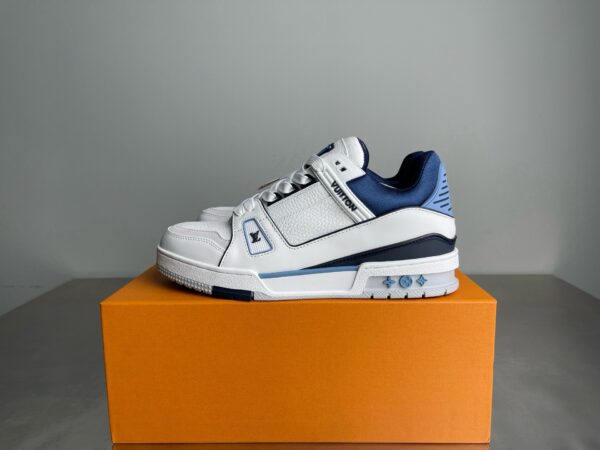 sy_no_7A7452159CE37A6C5E89140FA1701E40_0 Louis Vuitton LV Trainer White, Light Blue & Navy Retro Sneakers