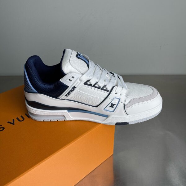 sy_no_7A7452159CE37A6C5E89140FA1701E40_2 Louis Vuitton LV Trainer White, Light Blue & Navy Retro Sneakers