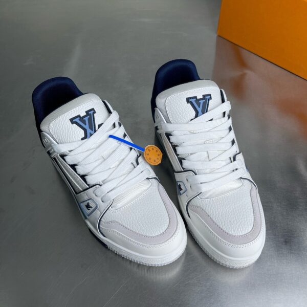 sy_no_7A7452159CE37A6C5E89140FA1701E40_5 Louis Vuitton LV Trainer White, Light Blue & Navy Retro Sneakers