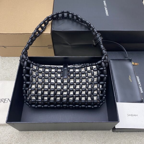 sy_no_7A755037509D883ABEFCCEAFFC2E2569_1 YSL LE 5A7 Hobo Bag – Black Wood Beads & Gold