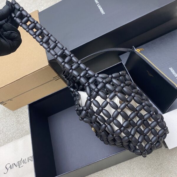 sy_no_7A755037509D883ABEFCCEAFFC2E2569_2 YSL LE 5A7 Hobo Bag – Black Wood Beads & Gold