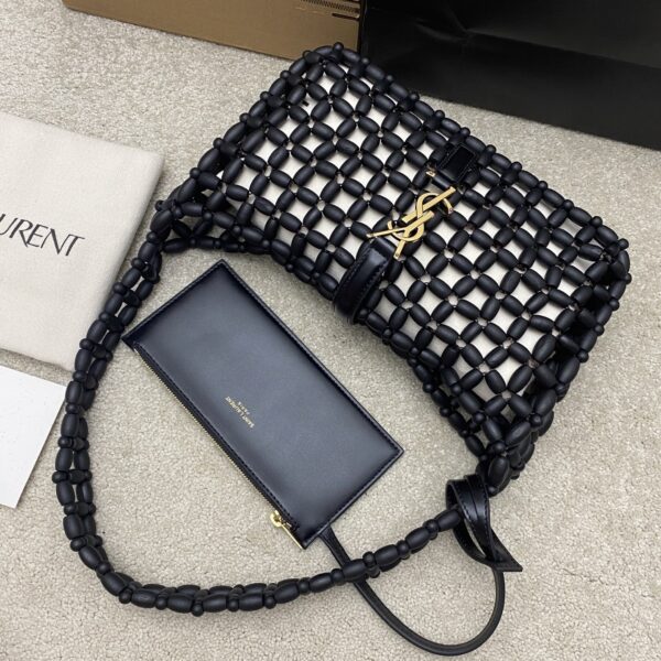 sy_no_7A755037509D883ABEFCCEAFFC2E2569_9 YSL LE 5A7 Hobo Bag – Black Wood Beads & Gold
