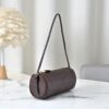 sy_no_7A7743F4D3B6CF09EA3B0A42134475BD_1 Chocolate Brown Leather Cylindrical Underarm Shoulder Bag