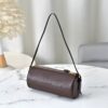 sy_no_7A7743F4D3B6CF09EA3B0A42134475BD_2 Chocolate Brown Leather Cylindrical Underarm Shoulder Bag