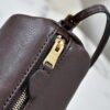 sy_no_7A7743F4D3B6CF09EA3B0A42134475BD_5 Chocolate Brown Leather Cylindrical Underarm Shoulder Bag