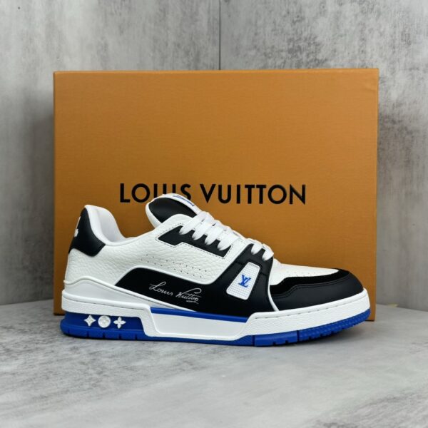 sy_no_7BCED565D2CAF7E6205ADC6CE62E1FBF_0 Louis Vuitton LV Trainer White, Black & Royal Blue Retro Sneakers