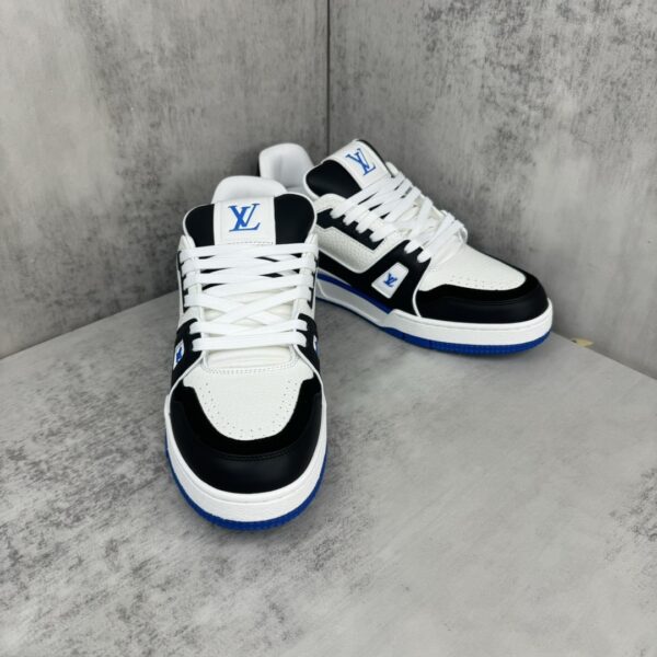 sy_no_7BCED565D2CAF7E6205ADC6CE62E1FBF_1 Louis Vuitton LV Trainer White, Black & Royal Blue Retro Sneakers