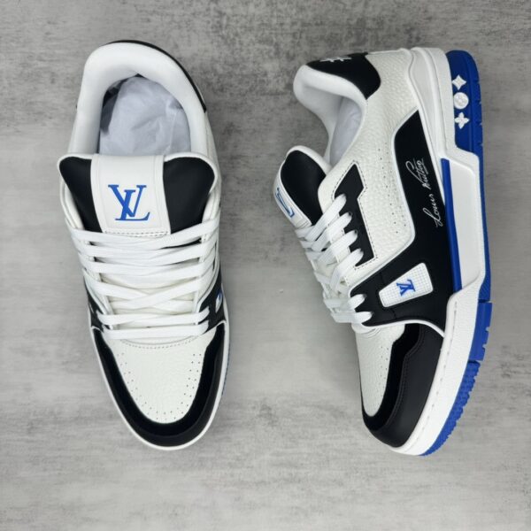sy_no_7BCED565D2CAF7E6205ADC6CE62E1FBF_2 Louis Vuitton LV Trainer White, Black & Royal Blue Retro Sneakers